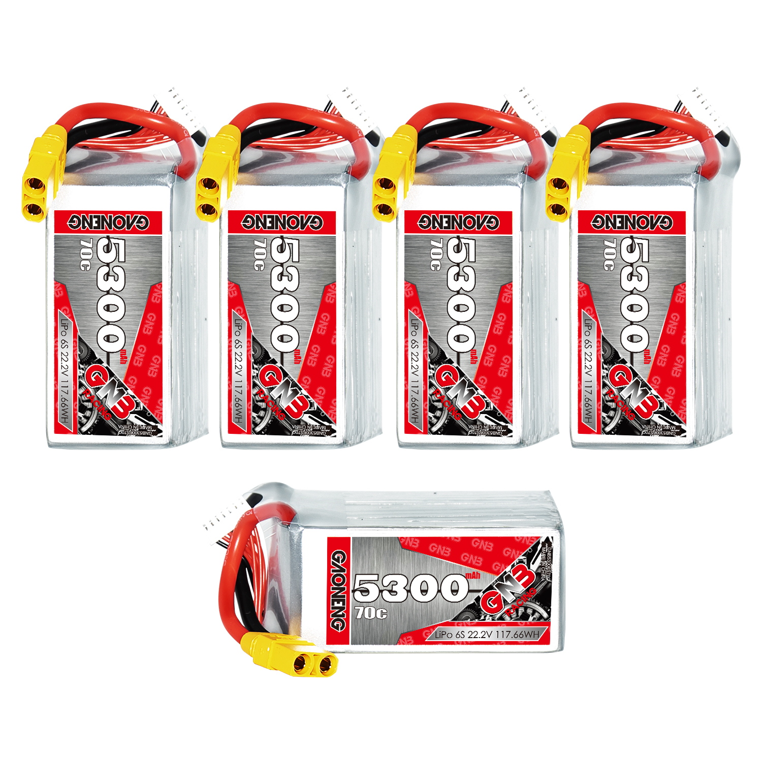GAONENG GNB 6S 22.2V 5300mAh 70C LiPo Battery XT90