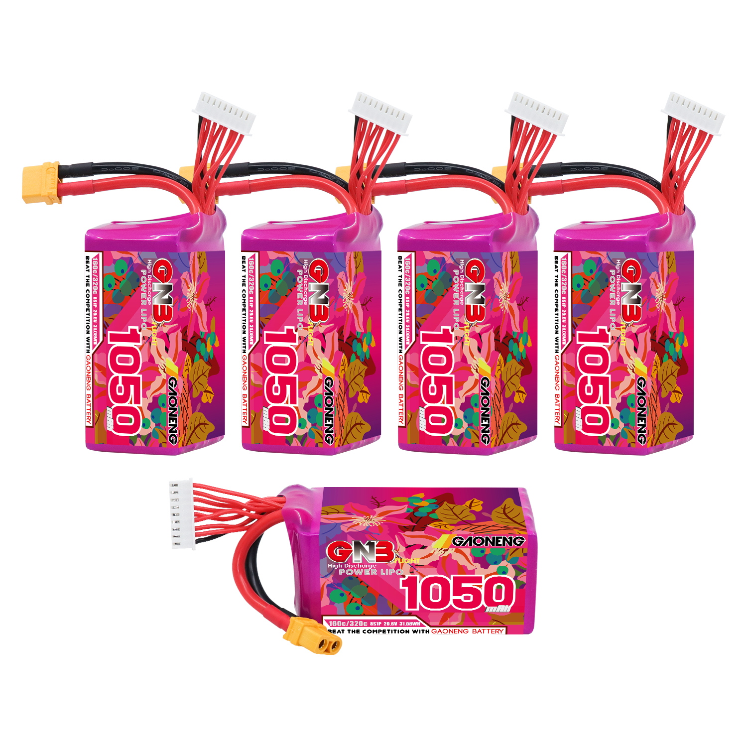 GAONENG GNB 8S 29.6V 1050mAh 160C XT60 LiPo Battery