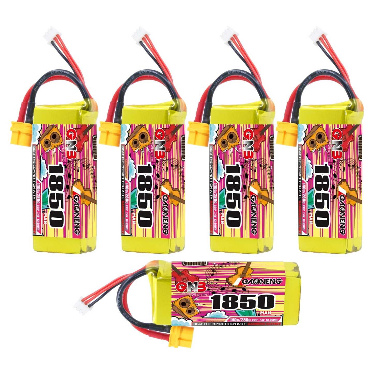 GAONENG GNB 2S 7.4V 1850mAh 140C LiPo Battery XT60 Connector