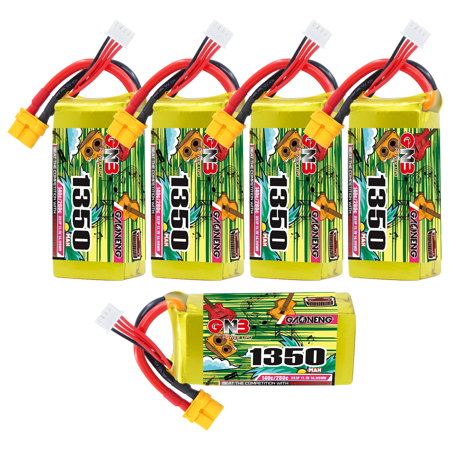GAONENG GNB 3S 11.1V 1350mAh 140C XT60 LiPo Battery