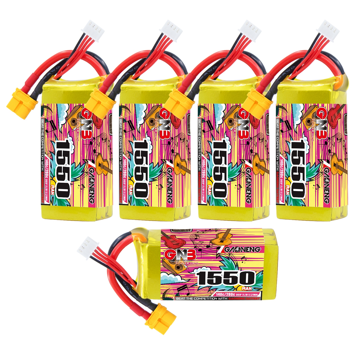 GAONENG GNB 3S 11.1V 1550mAh 140C XT60 LiPo Battery