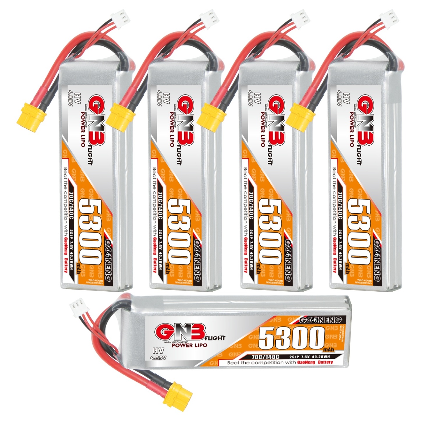 GAONENG GNB HV 2S 7.6V 5300mAh 70C LiPo Battery XT60