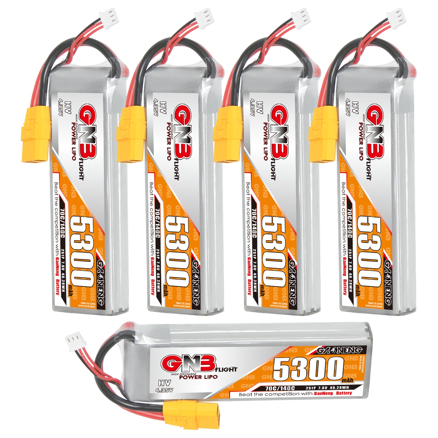 [Copy]GAONENG GNB HV 2S 7.6V 5300mAh 70C LiPo Battery XT90