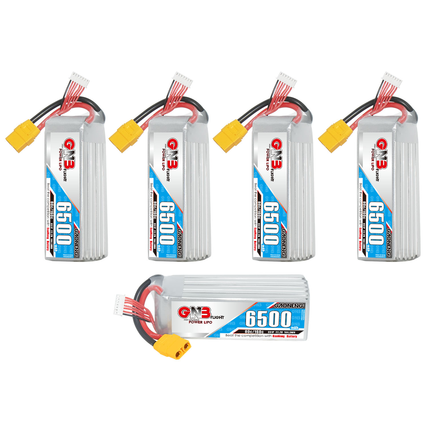 GAONENG GNB 6S 22.2V 6500mAh 80C LiPo Battery XT90