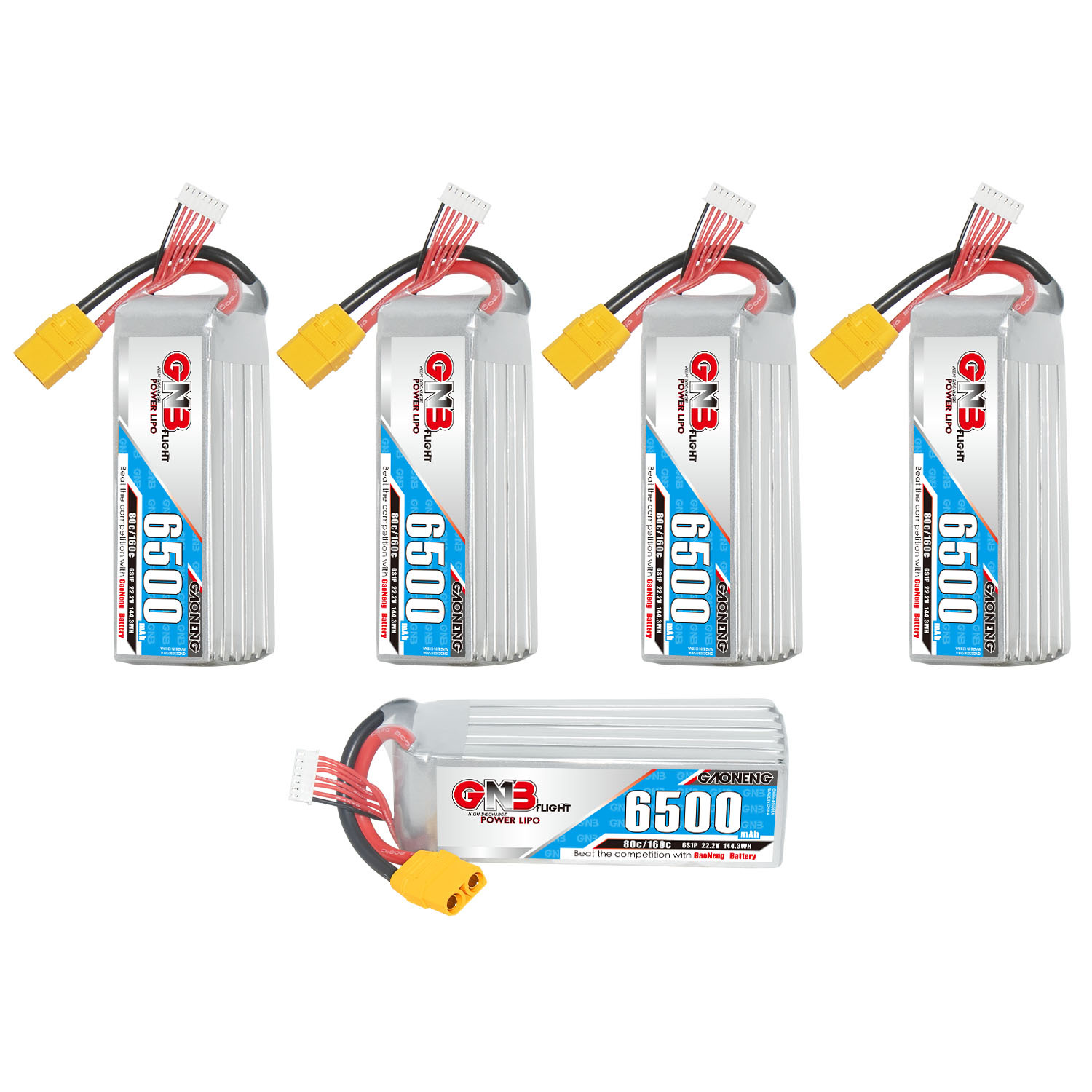 GAONENG GNB 6S 22.2V 6500mAh 80C LiPo Battery XT90