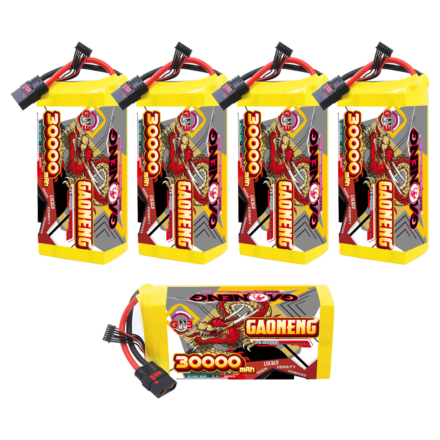 GAONENG GNB 30000mah 6S 22.2V 5C QS8 Semi Solid State Li-ion Battery 310WH/kg