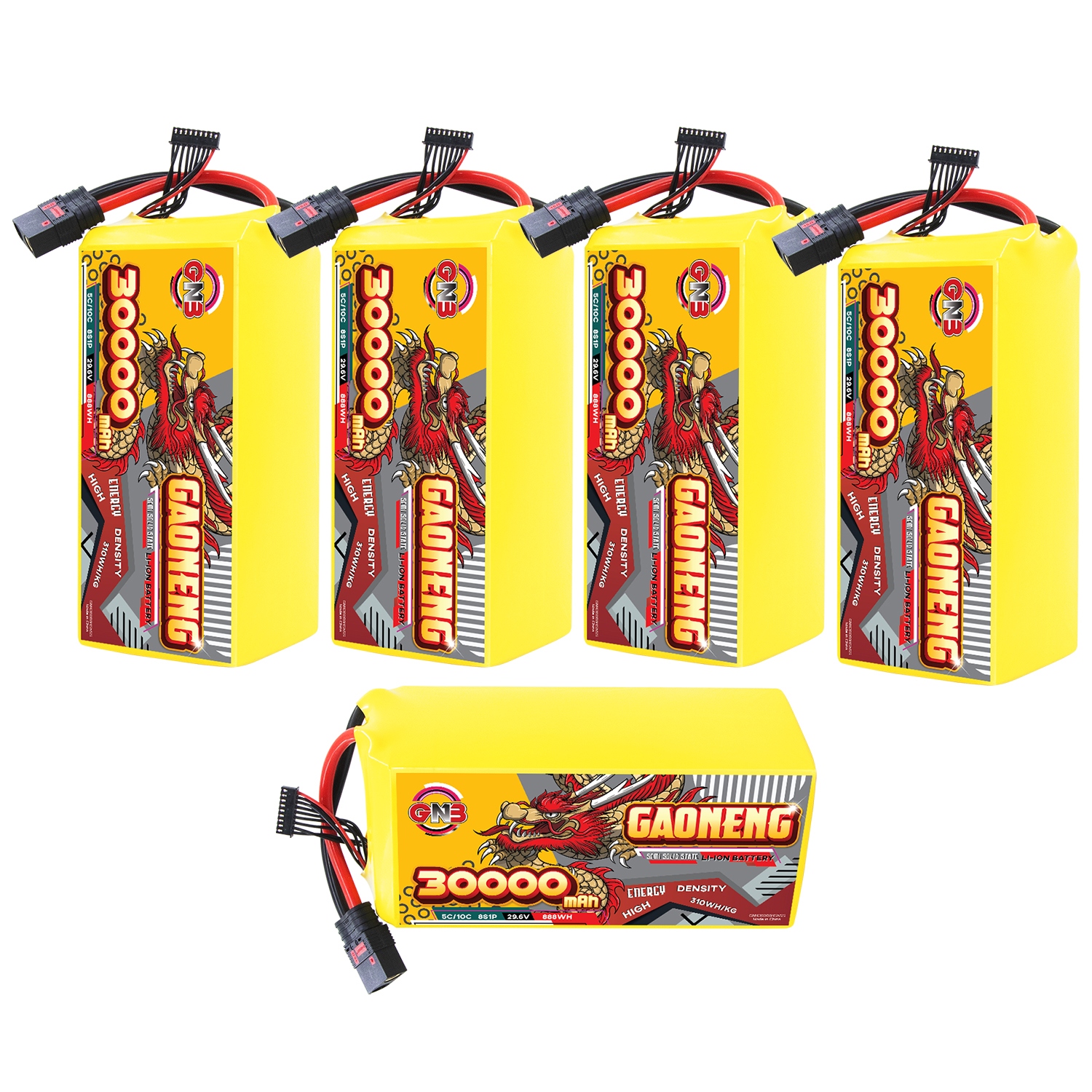 GAONENG GNB 30000mah 8S 29.6V 5C QS8 Semi Solid State Li-ion Battery 310WH/kg