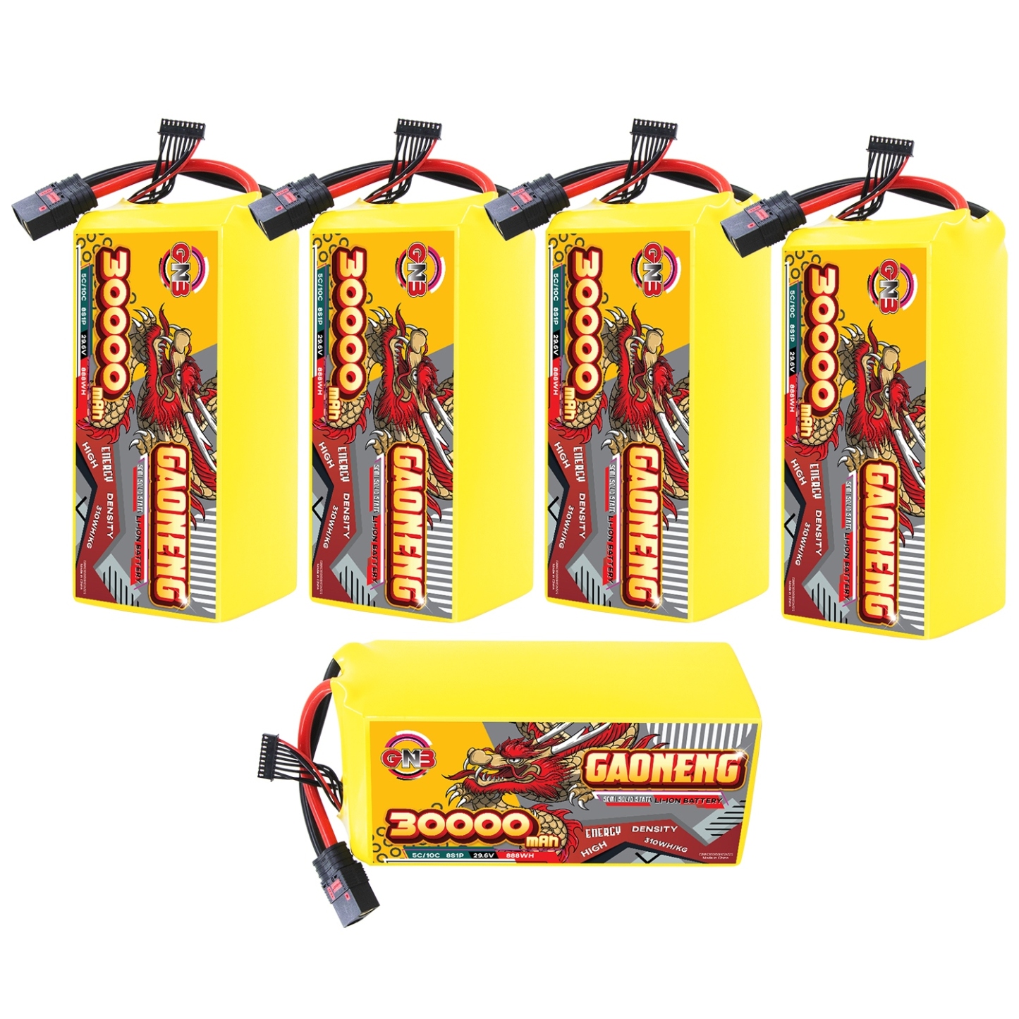 GAONENG GNB 30000mah 8S 29.6V 5C QS8 Semi Solid State Li-ion Battery 310WH/kg