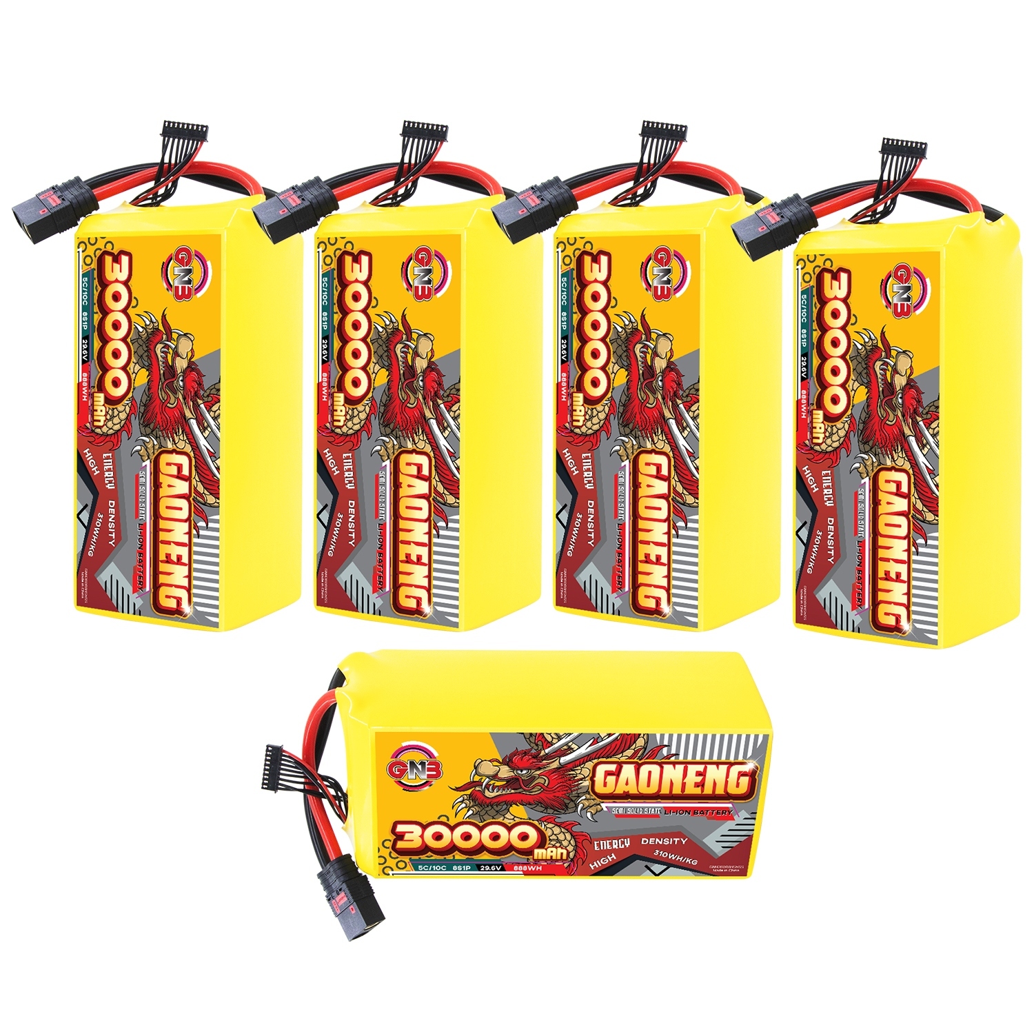 GAONENG GNB 30000mah 8S 29.6V 5C QS8 Semi Solid State Li-ion Battery 310WH/kg