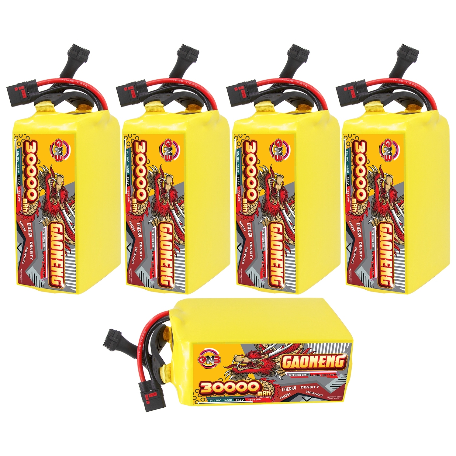 GAONENG GNB 30000mah 14S 51.8V 5C QS8 Semi Solid State Li-ion Battery 310WH/kg