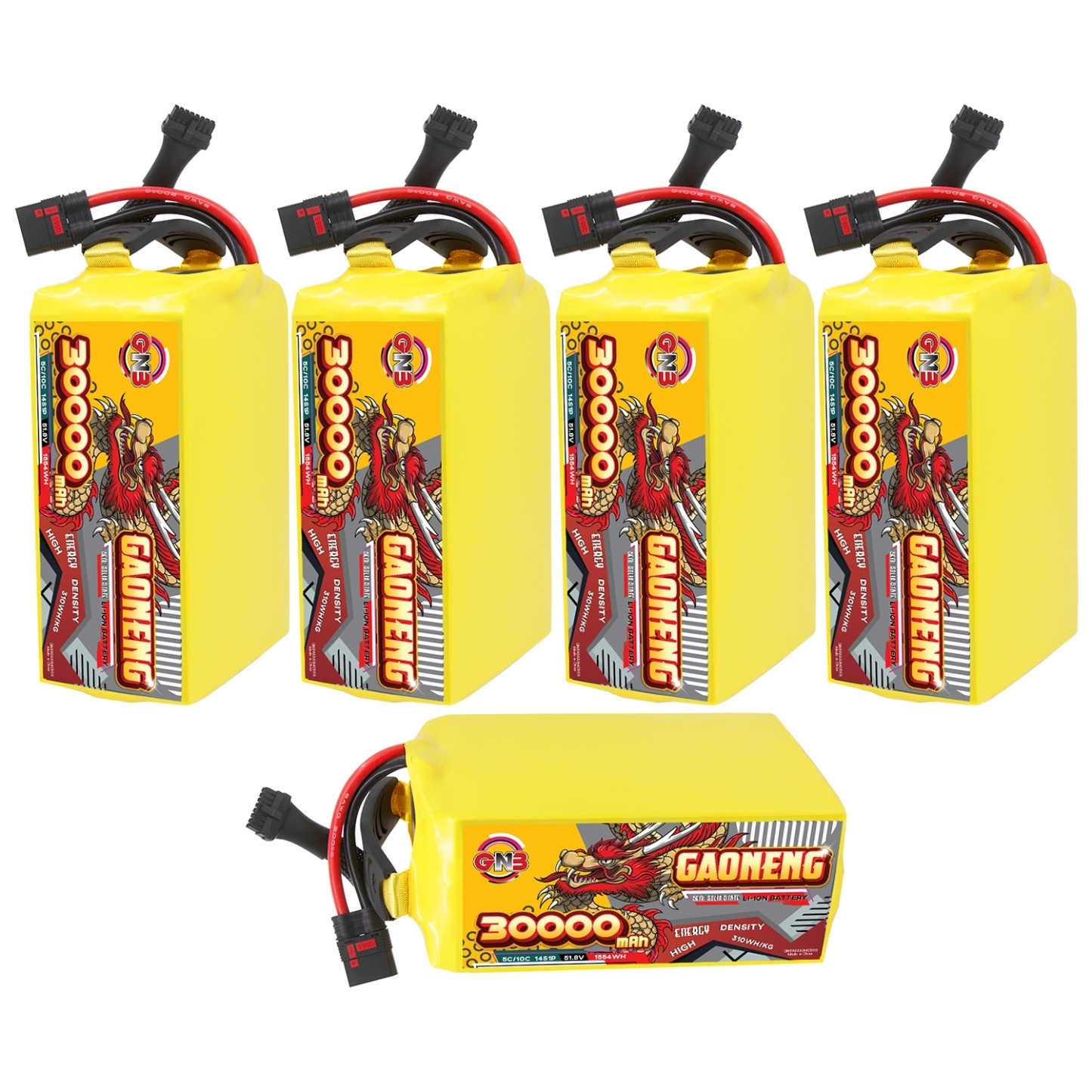 GAONENG GNB 30000mah 14S 51.8V 5C QS8 Semi Solid State Li-ion Battery 310WH/kg