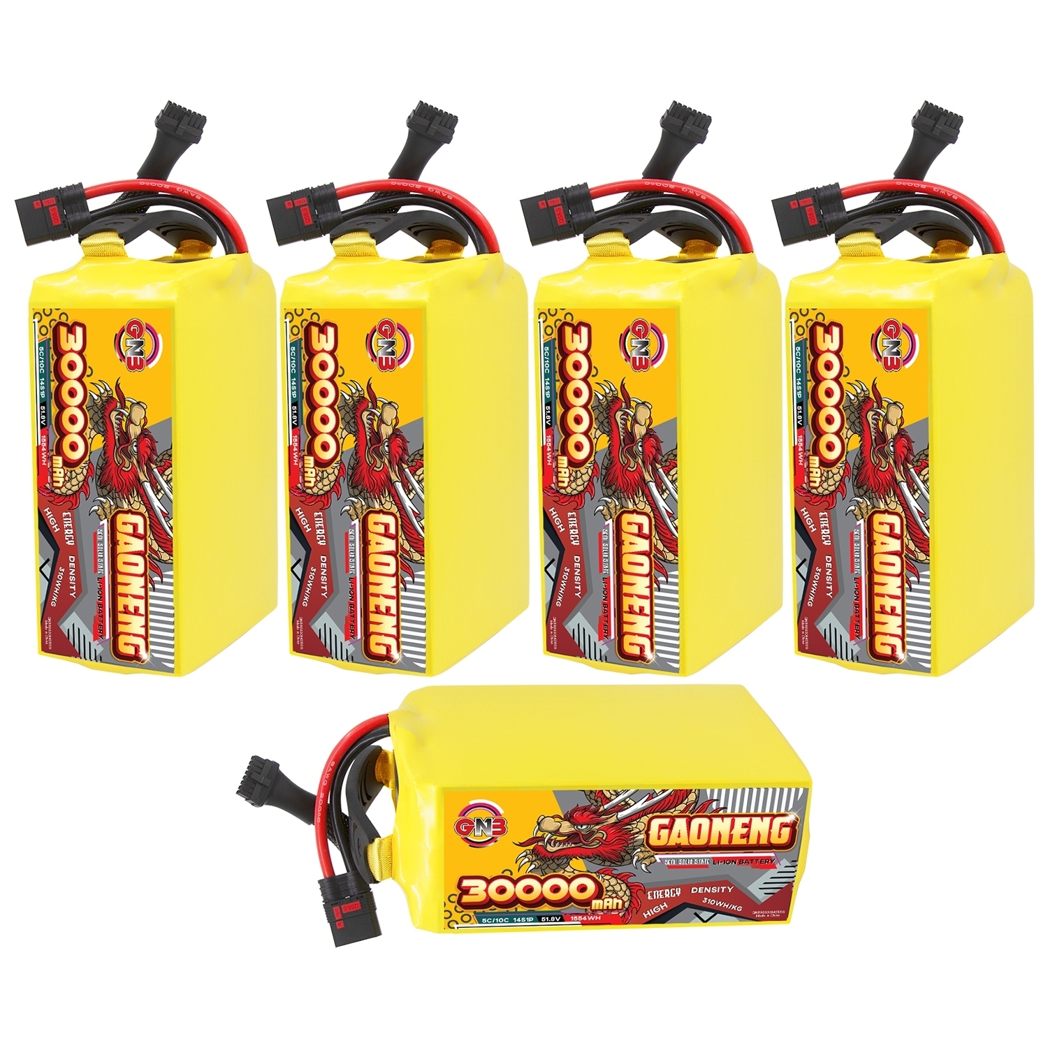 GAONENG GNB 30000mah 14S 51.8V 5C QS8 Semi Solid State Li-ion Battery 310WH/kg