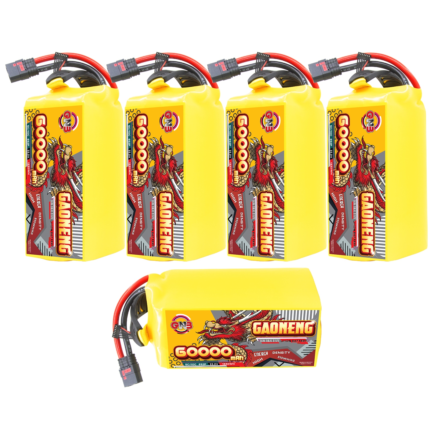GAONENG GNB 60000mah 6S 22.2V 5C QS8 Semi Solid State Li-ion Battery 310WH/kg