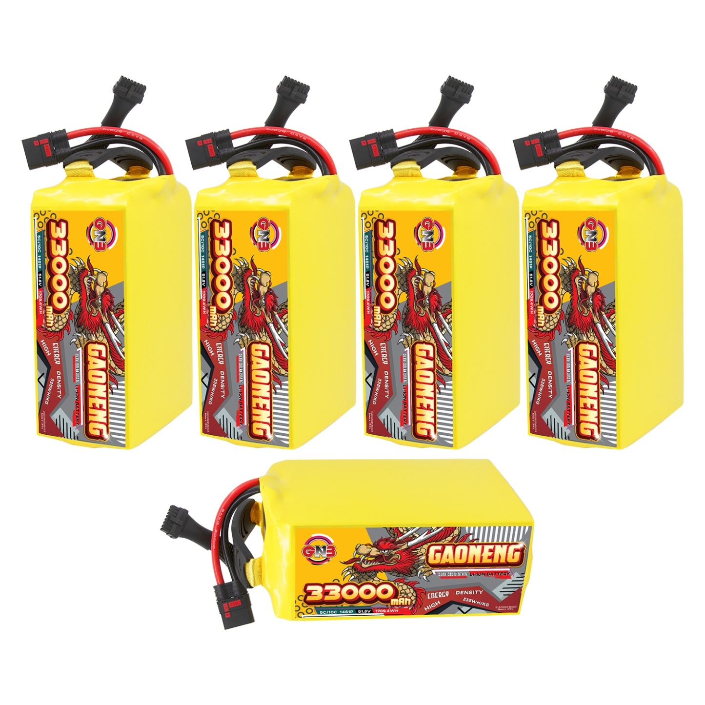 GAONENG GNB 33000mah 14S 51.8V 5C QS8 Semi Solid State Li-ion Battery 335WH/kg