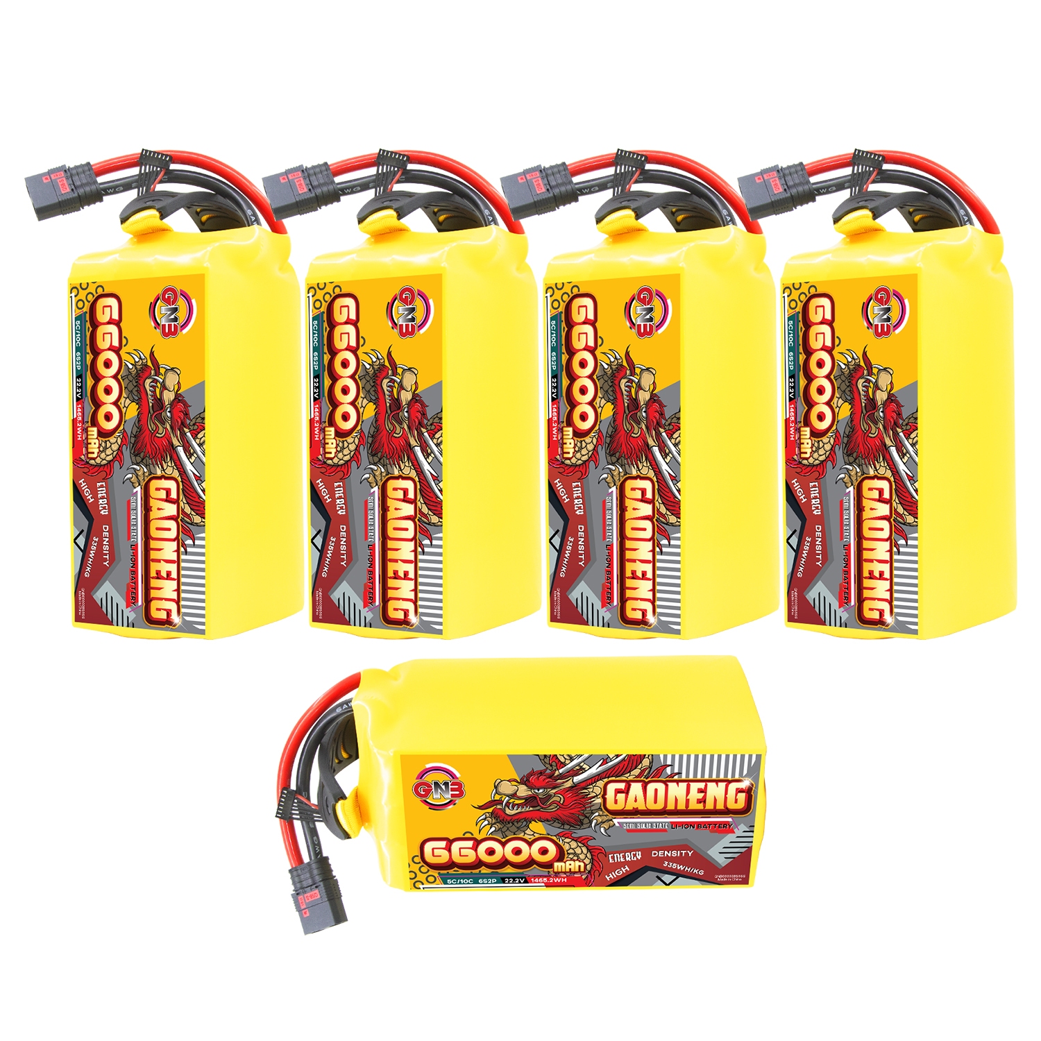 GAONENG GNB 66000mah 6S 22.2V 5C QS8 Semi Solid State Li-ion Battery 335WH/kg
