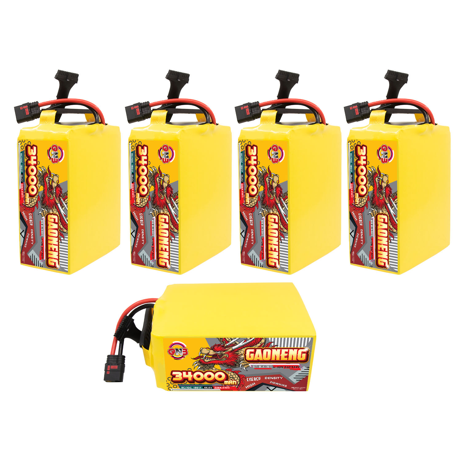 GAONENG GNB 34000mah 18S 66.6V 5C QS8 Semi Solid State Li-ion Battery 310WH/kg