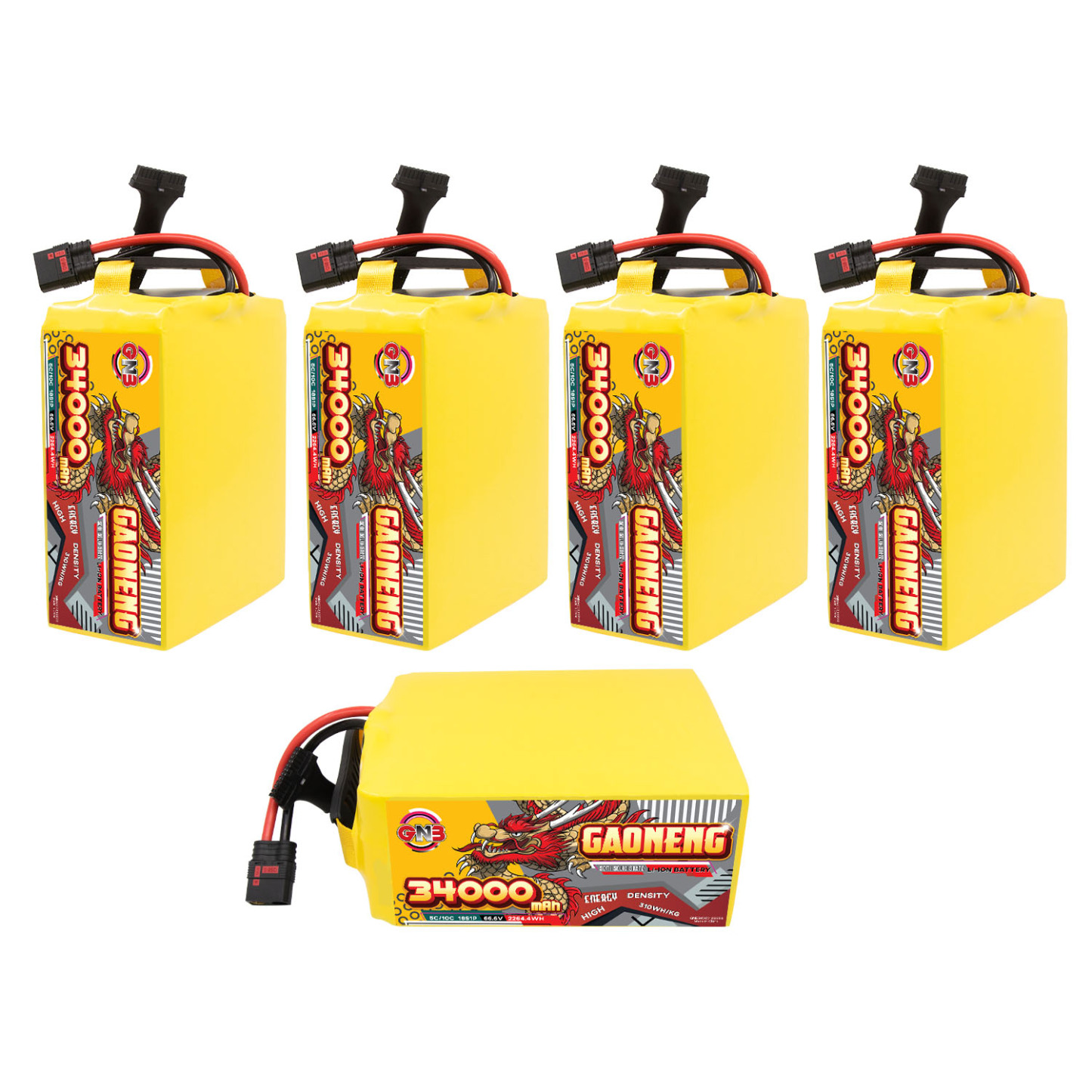 GAONENG GNB 34000mah 18S 66.6V 5C QS8 Semi Solid State Li-ion Battery 310WH/kg