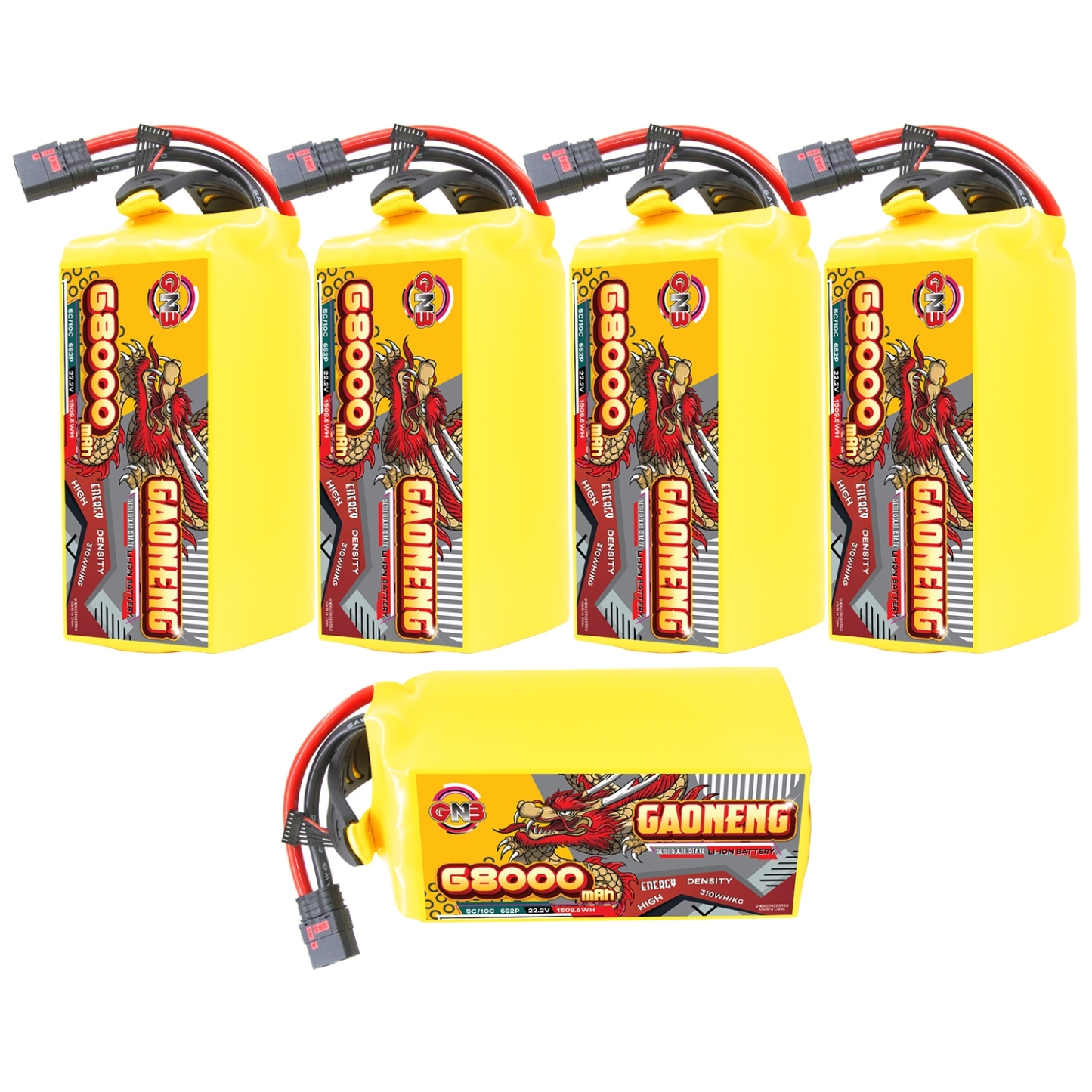 GAONENG GNB 68000mah 6S 22.2V 5C QS8 Semi Solid State Li-ion Battery 310WH/kg 