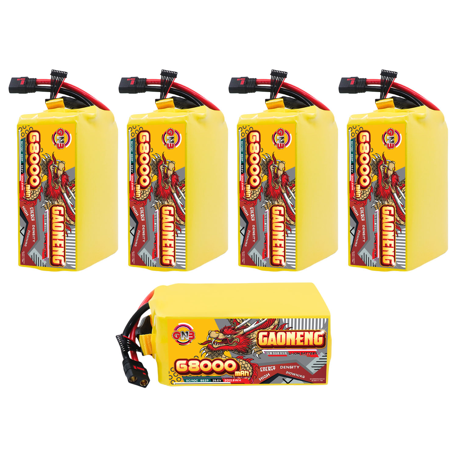 GAONENG GNB 68000mah 8S 29.6V 5C QS8 Semi Solid State Li-ion Battery 310WH/kg