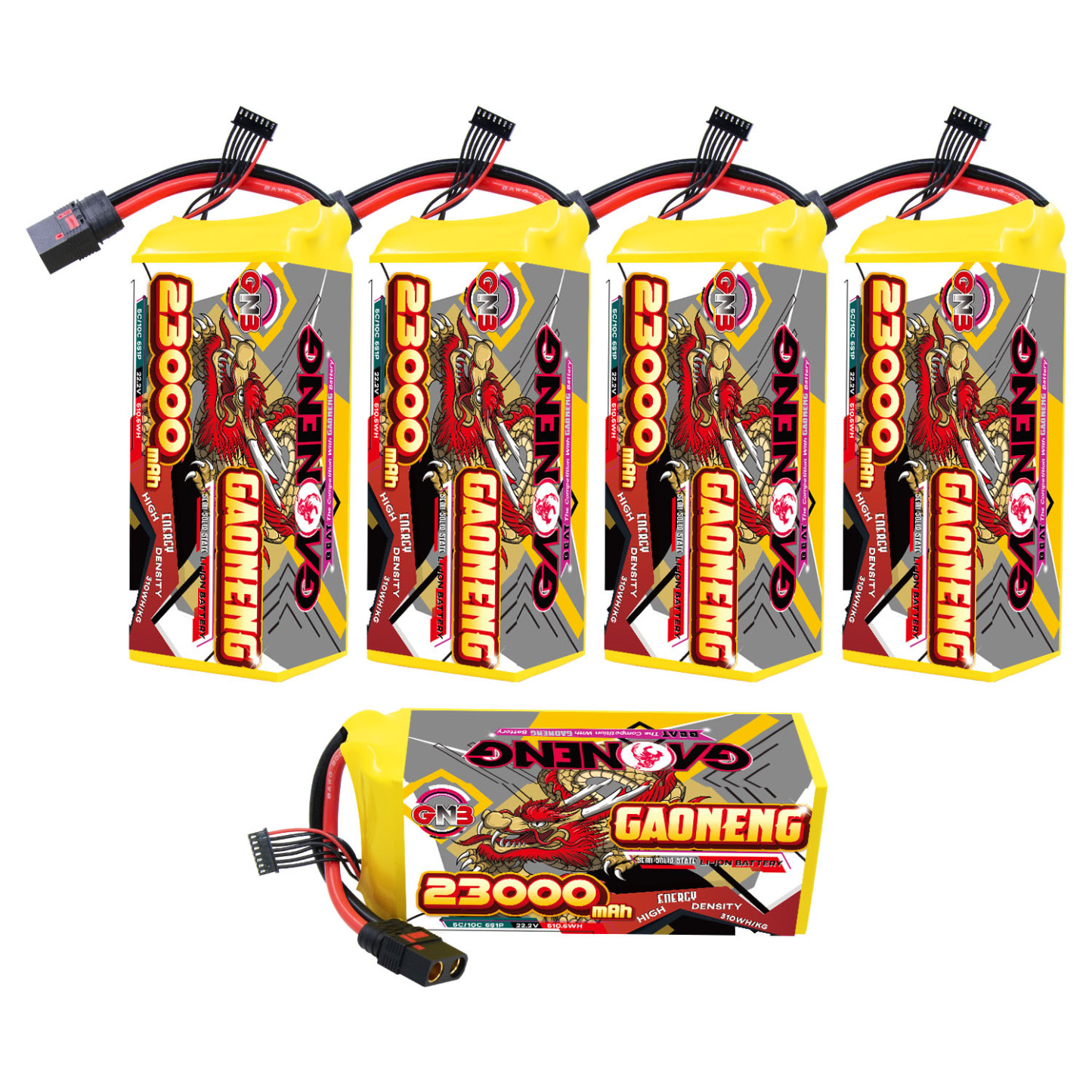 GAONENG GNB 23000mah 6S 22.2V 5C QS8 Semi Solid State Li-ion Battery 310WH/kg