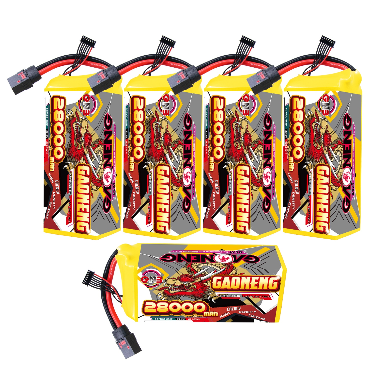 GAONENG GNB 28000mah6S 22.2V 5C QS8 Semi Solid State Li-ion Battery 335WH/kg 