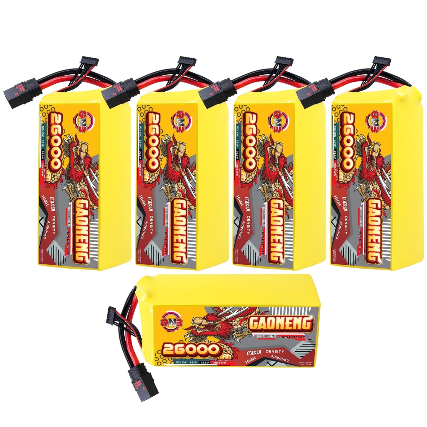 GAONENG GNB 26000mah 8S 29.6V 5C QS8 Semi Solid State Li-ion Battery 310WH/kg