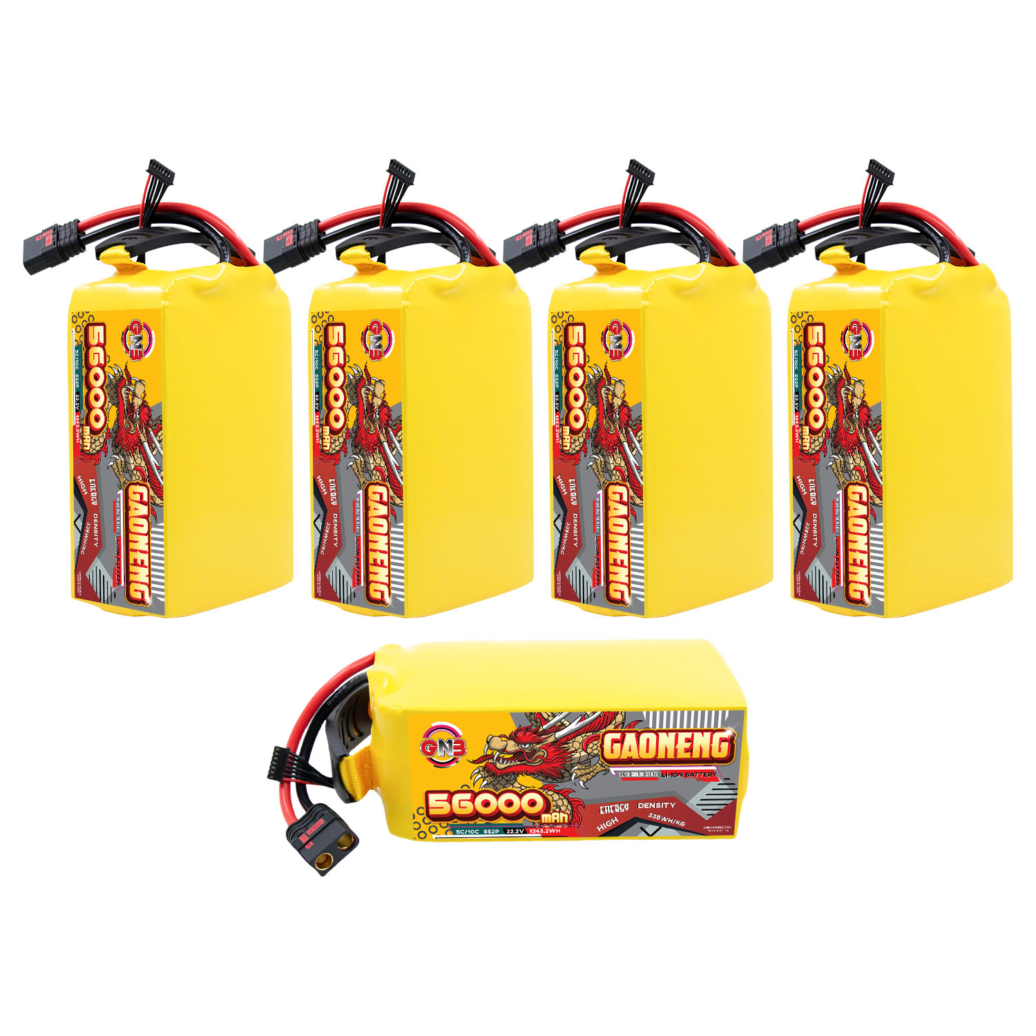 GAONENG GNB 56000mah 6S 22.2V 5C QS8 Semi Solid State Li-ion Battery 310WH/kg