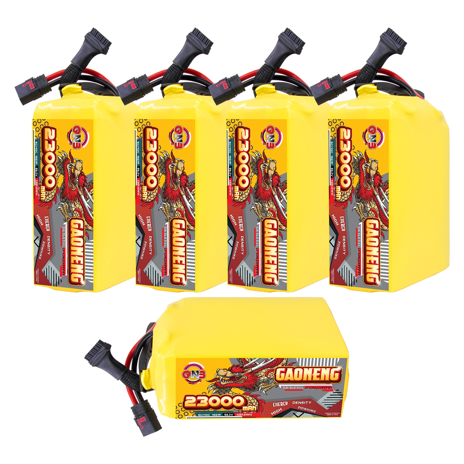 GAONENG GNB 23000mah 16S 59.2V 5C QS8 Semi Solid State Li-ion Battery 310WH/kg