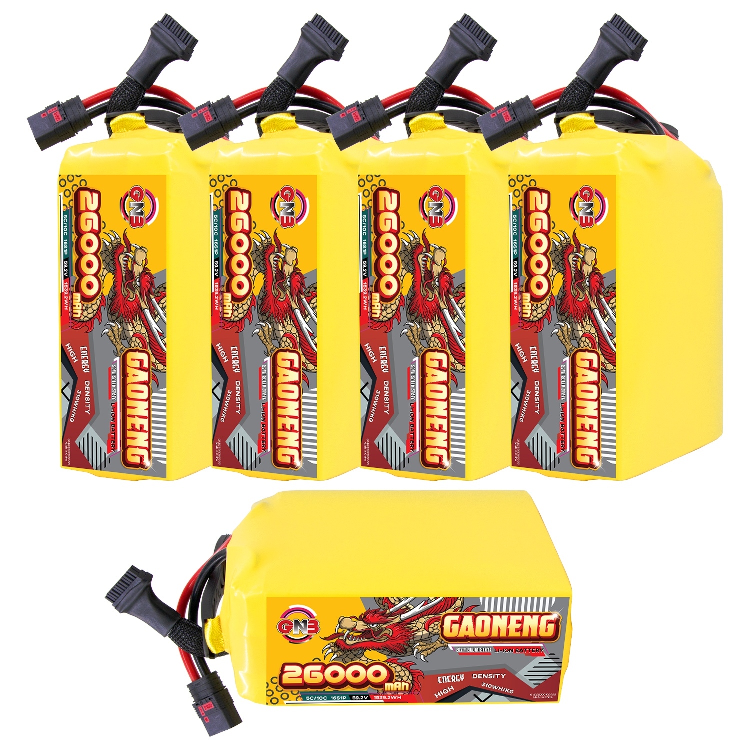 GAONENG GNB 26000mah 16S 59.2V 5C QS8 Semi Solid State Li-ion Battery 310WH/kg