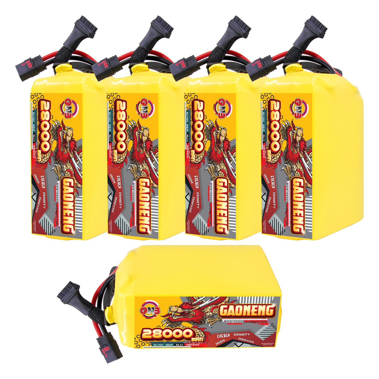 GAONENG GNB 28000mah 16S 59.2V 5C QS8 Semi Solid State Li-ion Battery 335WH/kg