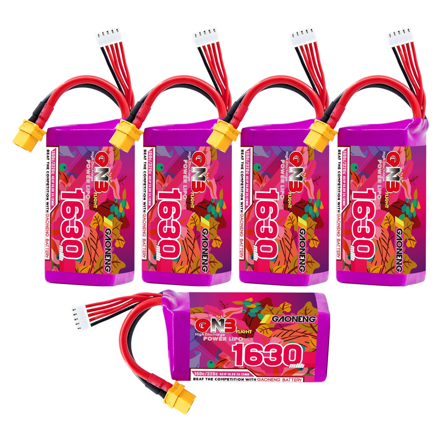 GAONENG GNB 4S 14.8V 1630mAh 160C XT60 LiPo Battery
