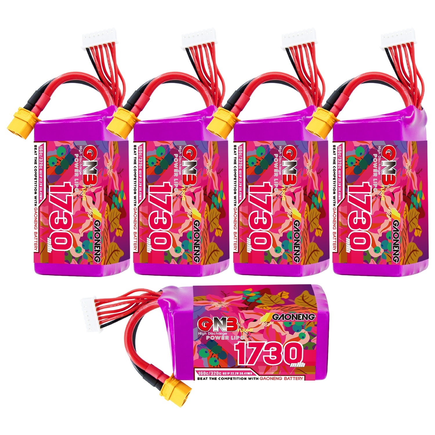 GAONENG GNB 6S 22.2V 1730mAh 160C XT60 LiPo Battery