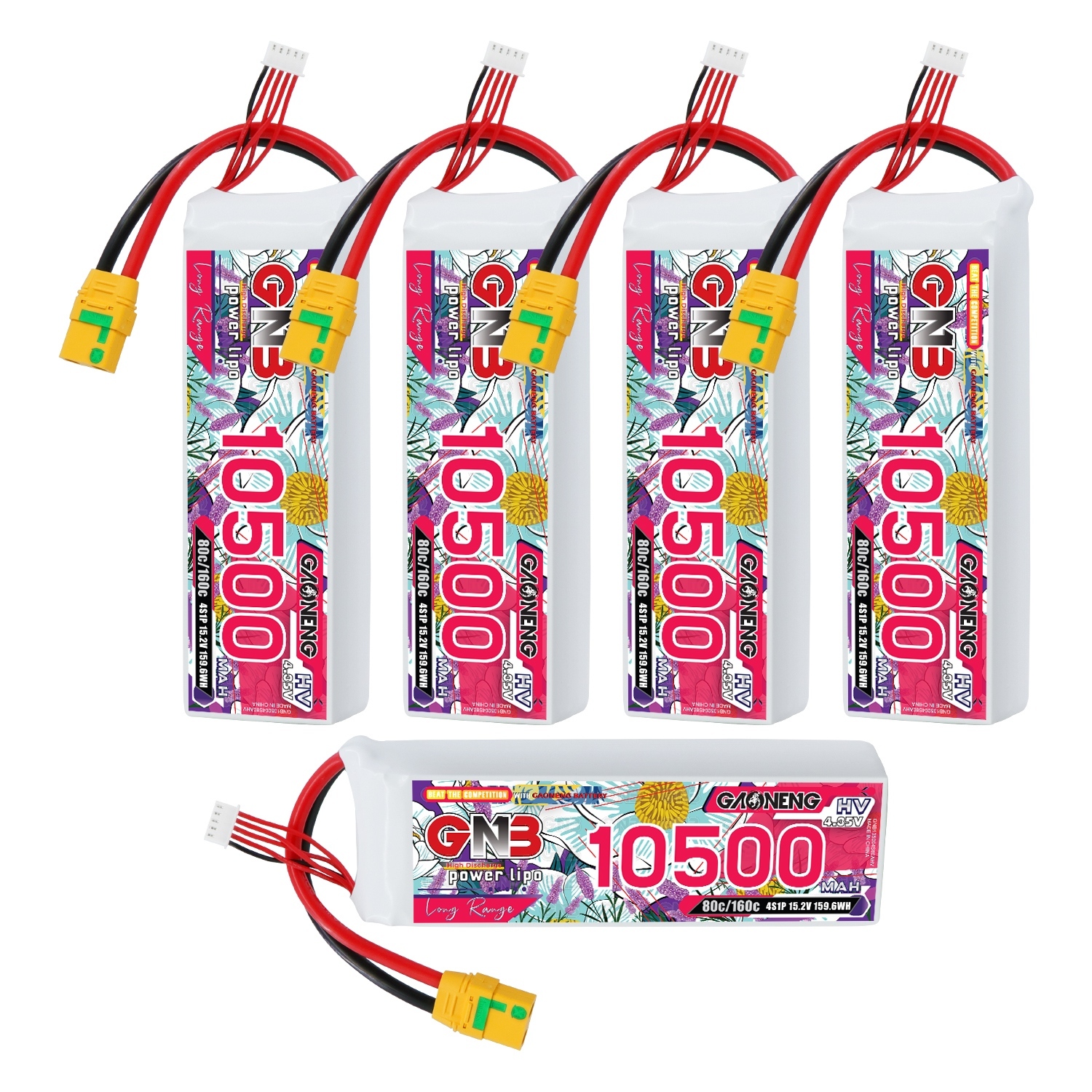 GAONENG GNB 4S 15.2V HV 10500mAh 80C RC LiPo Battery XT90S