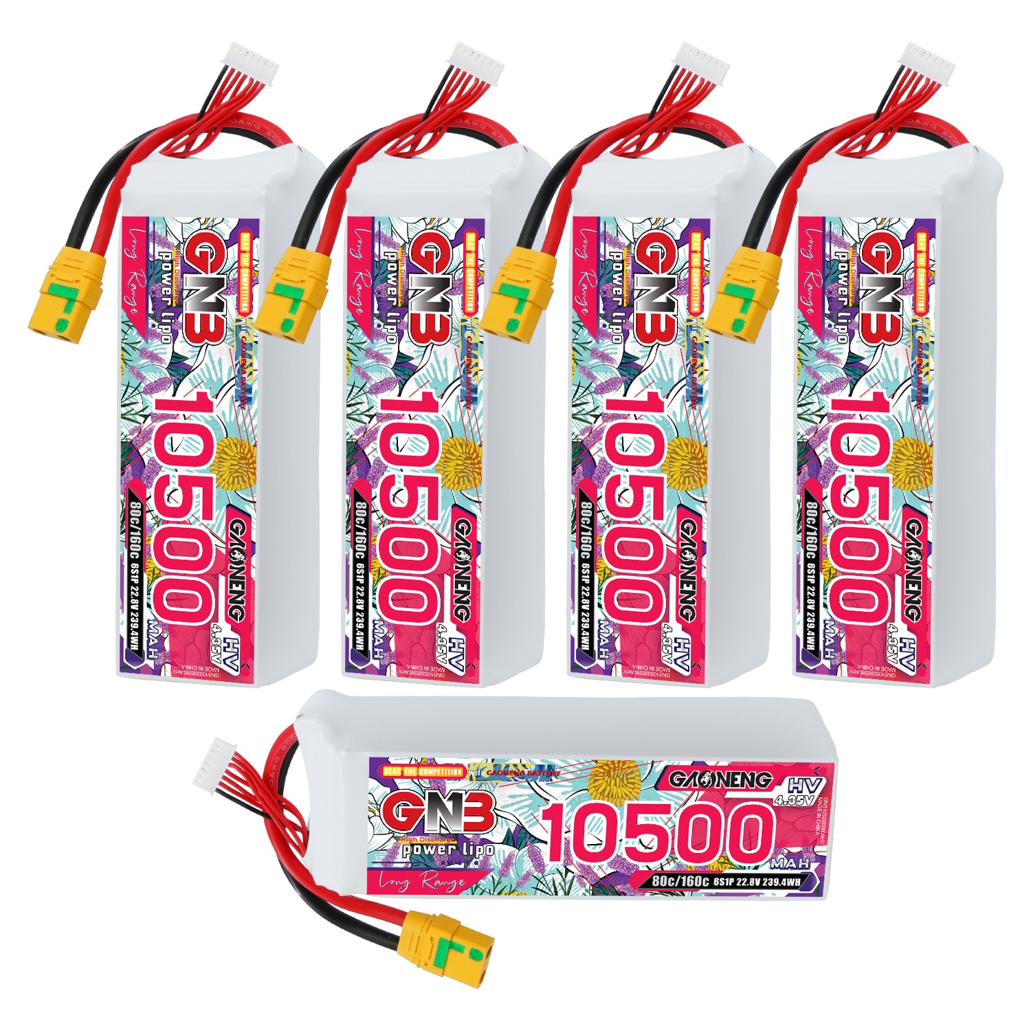 GAONENG GNB 6S 22.8V HV 10500mAh 80C RC LiPo Battery XT90S