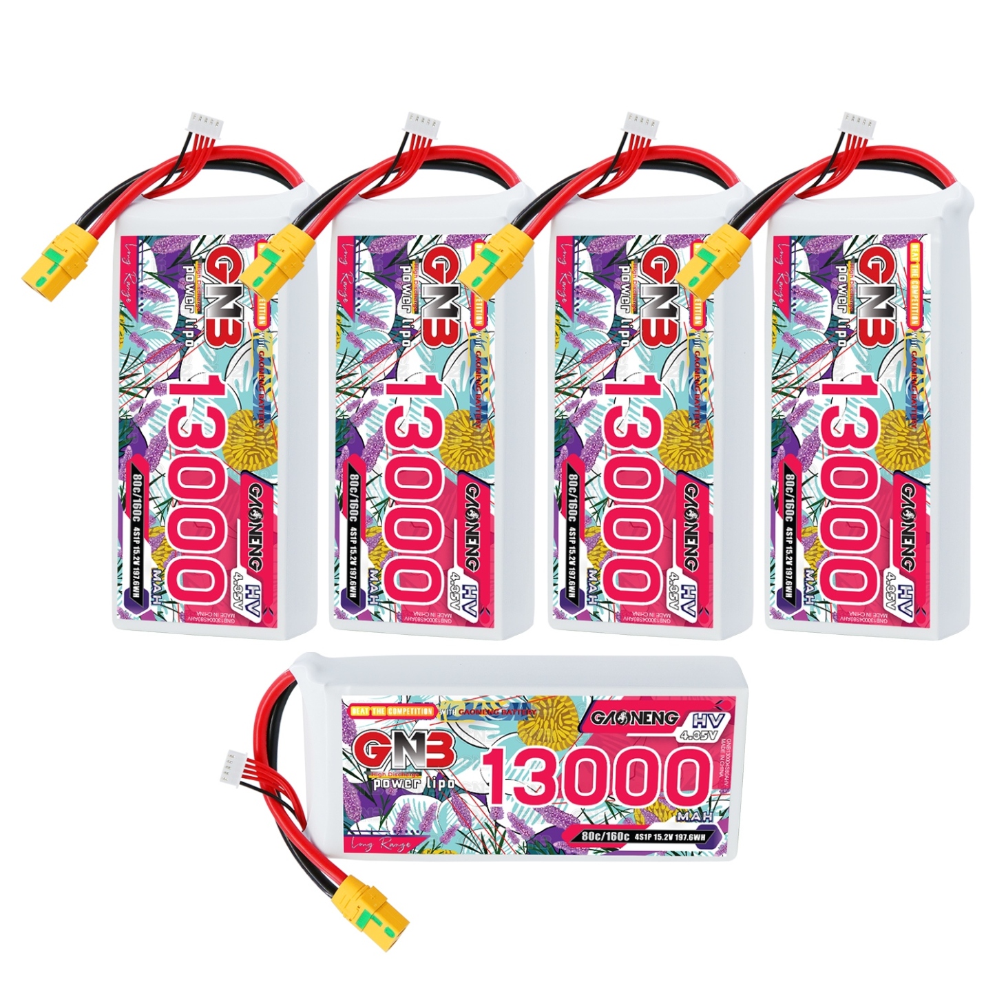 GAONENG GNB 4S 15.2V HV 13000mAh 80C RC LiPo Battery XT90S