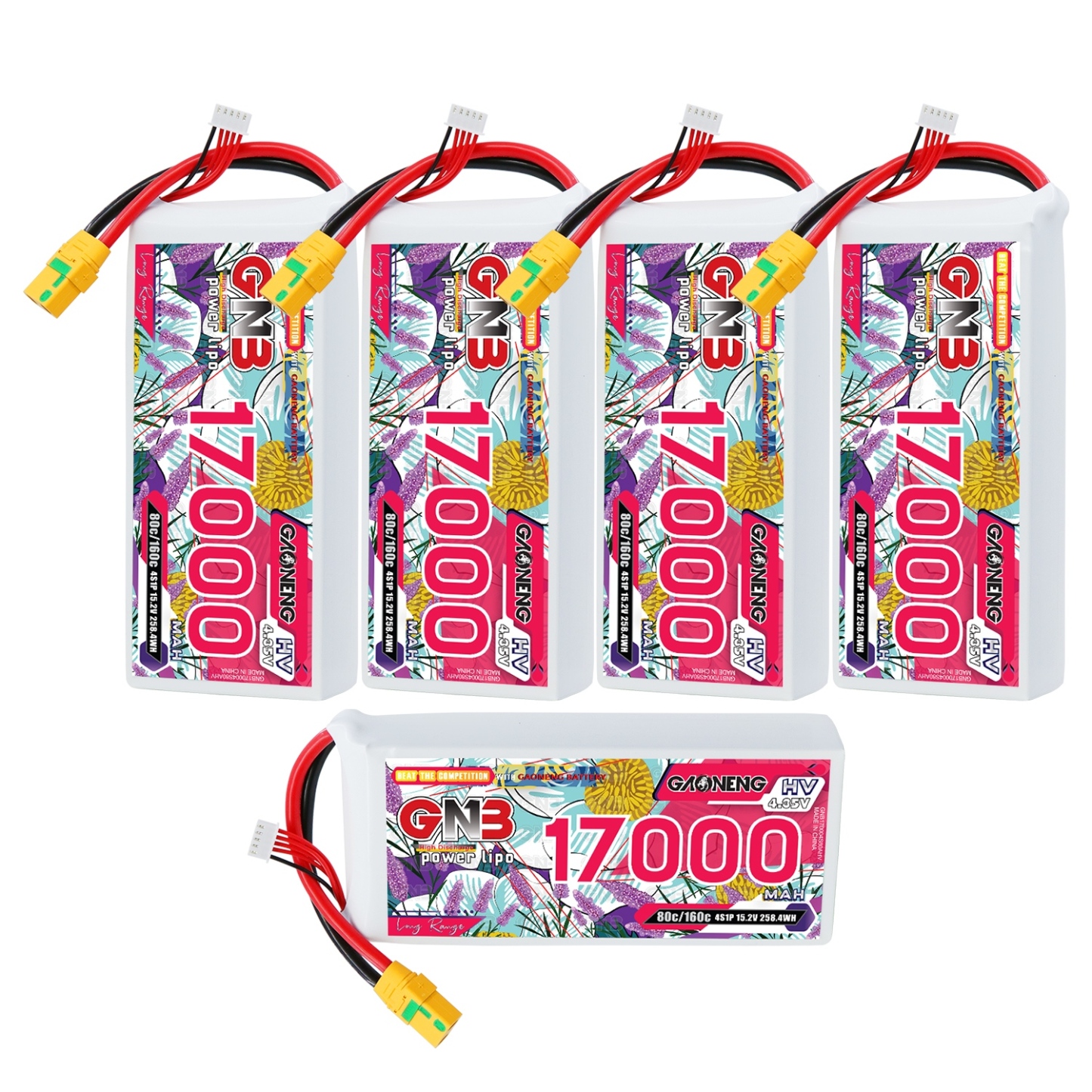 GAONENG GNB 4S 15.2V HV 17000mAh 80C RC LiPo Battery XT90S