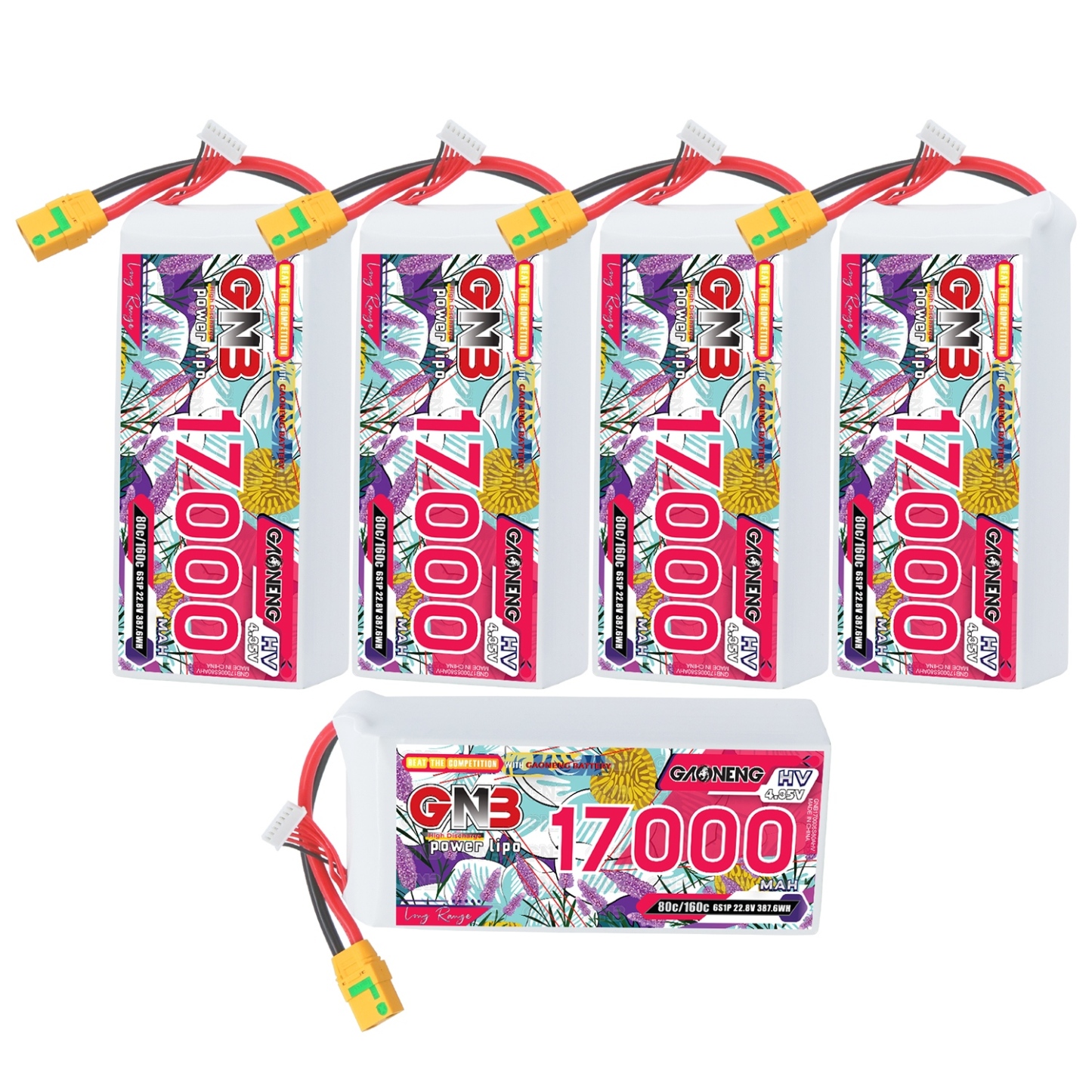 GAONENG GNB 6S 22.8V HV 17000mAh 80C RC LiPo Battery XT90S