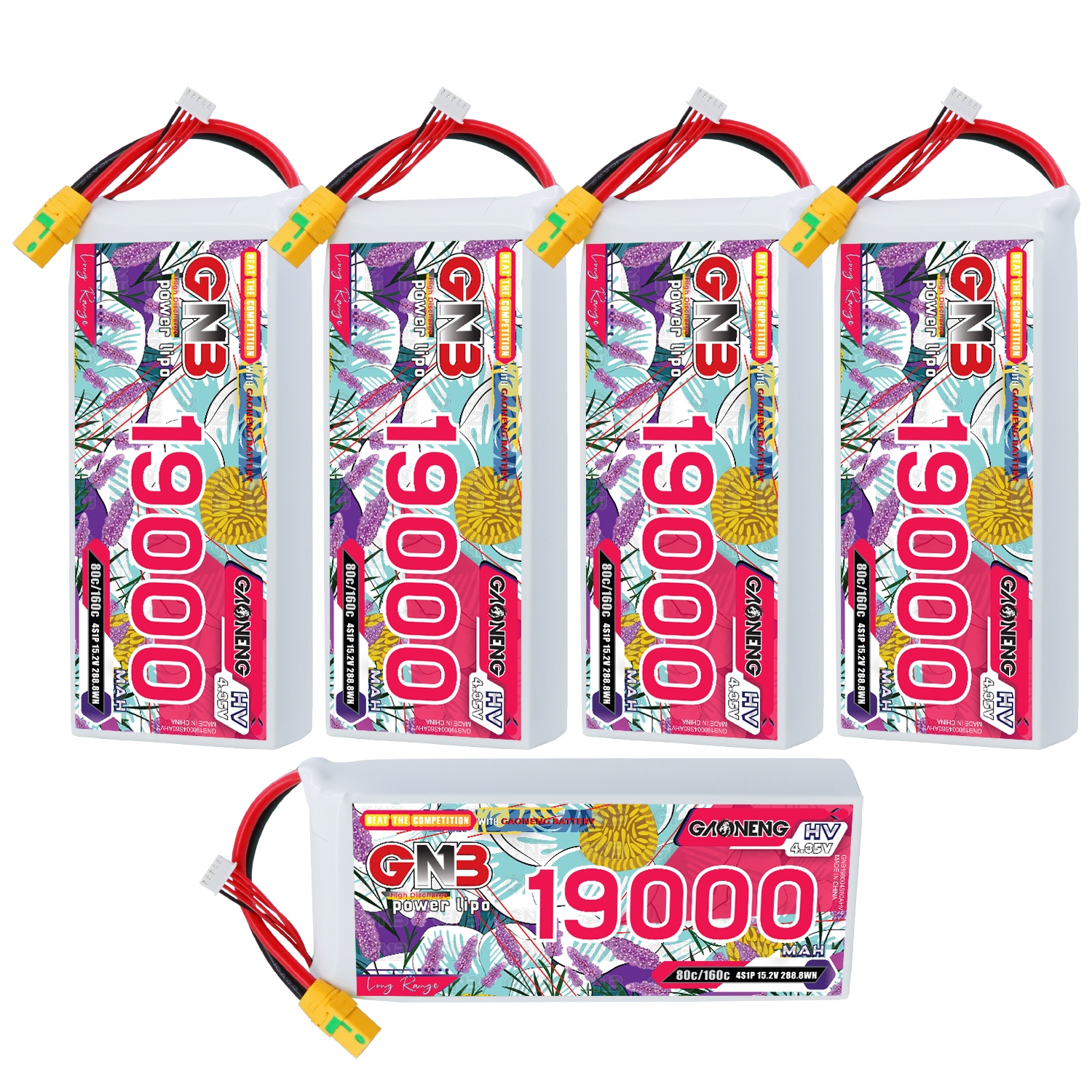 GAONENG GNB 4S 15.2V HV 19000mAh 80C RC LiPo Battery XT90S
