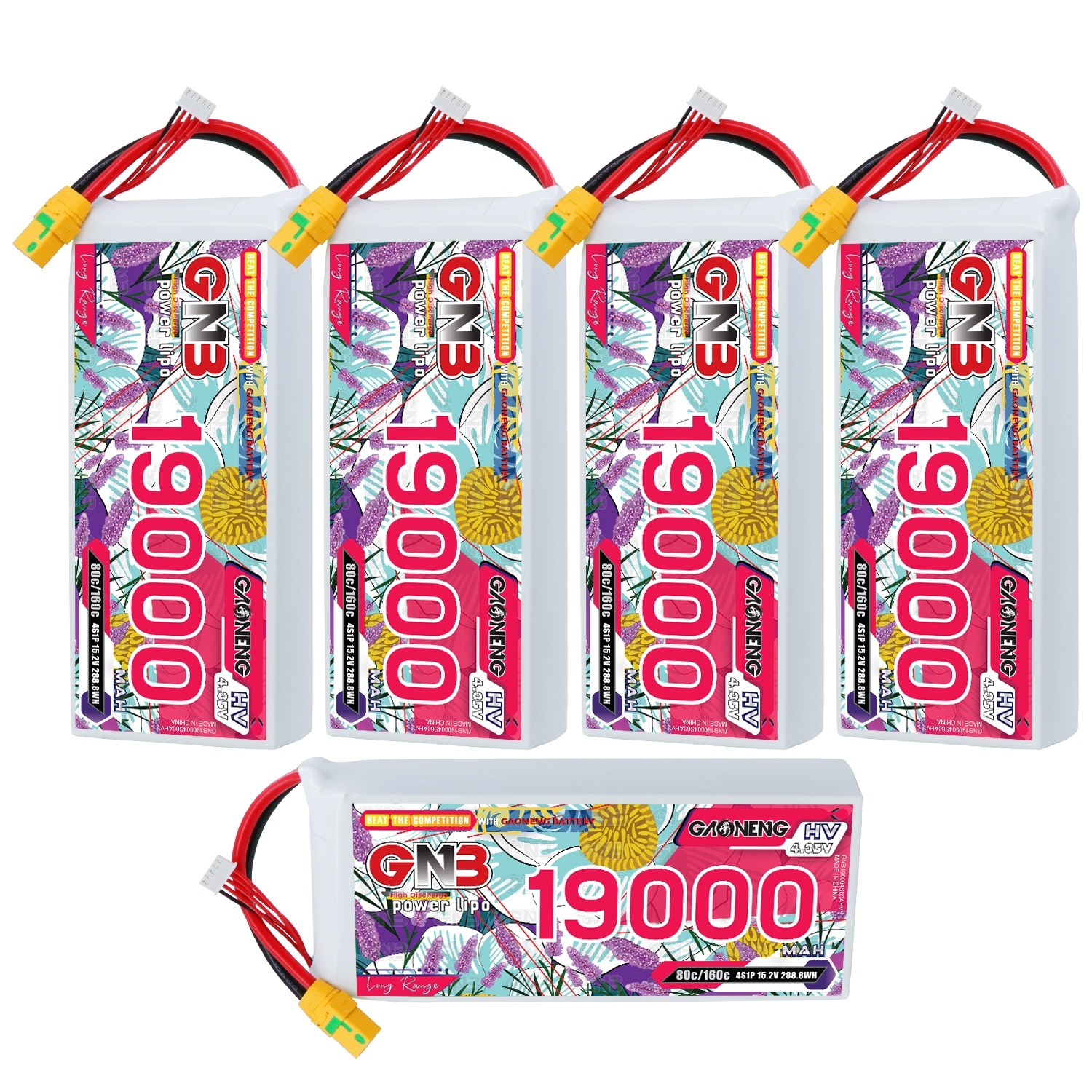 GAONENG GNB 4S 15.2V HV 19000mAh 80C RC LiPo Battery XT90S