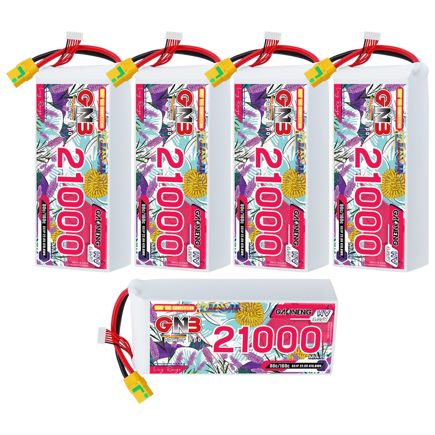 GAONENG GNB 6S 22.8V HV 21000mAh 80C RC LiPo Battery XT90S