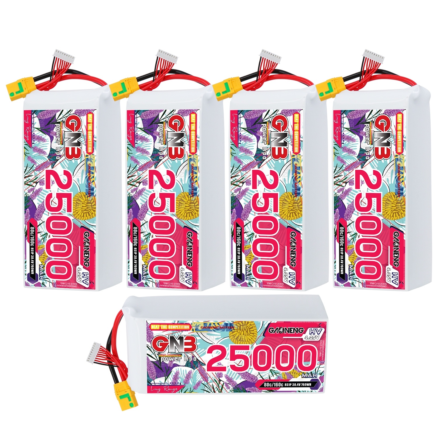 GAONENG GNB 8S1P 30.4V HV 25000mAh 80C LiPo Battery XT90S