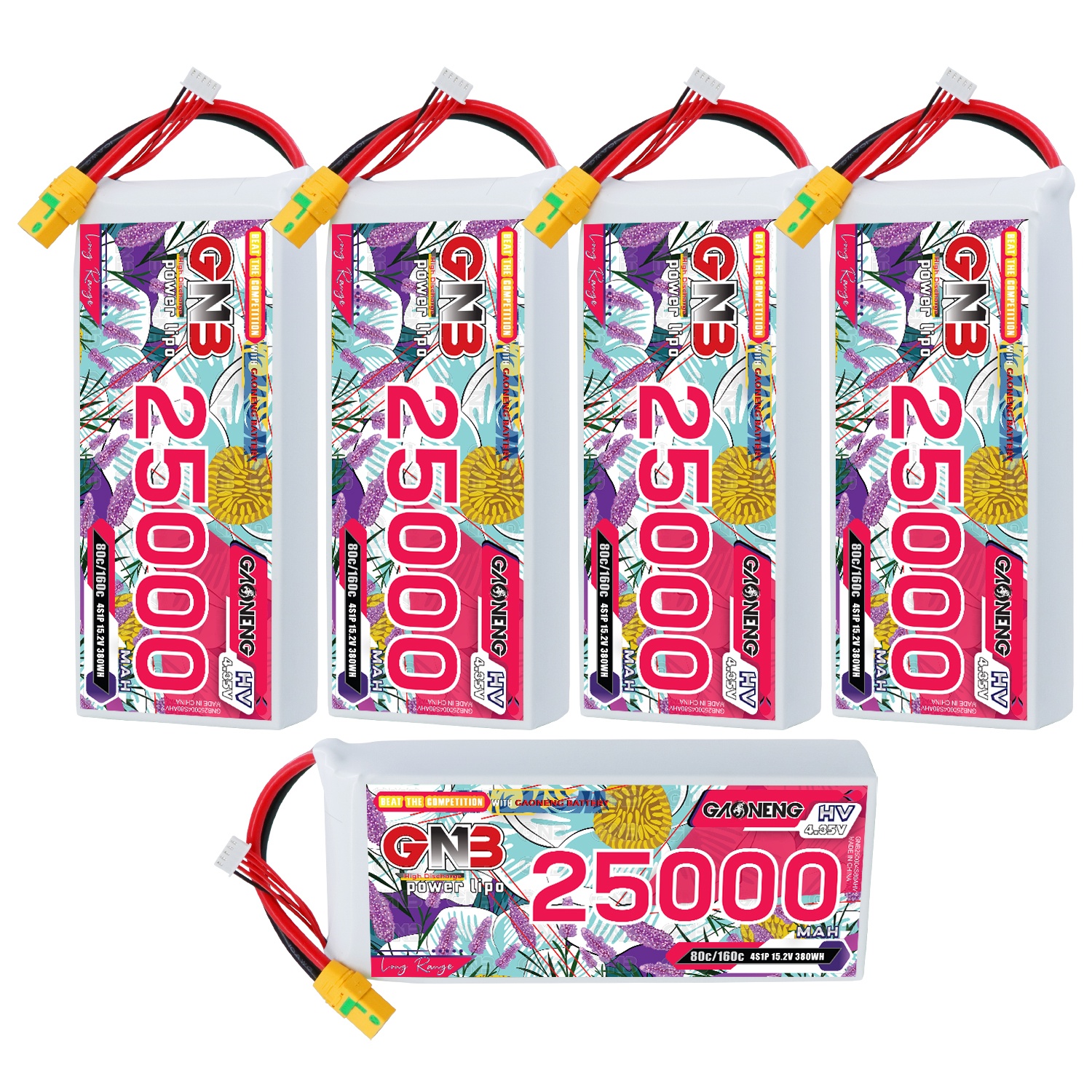 GAONENG GNB 4S 15.2V HV 25000mAh 80C RC LiPo Battery XT90S