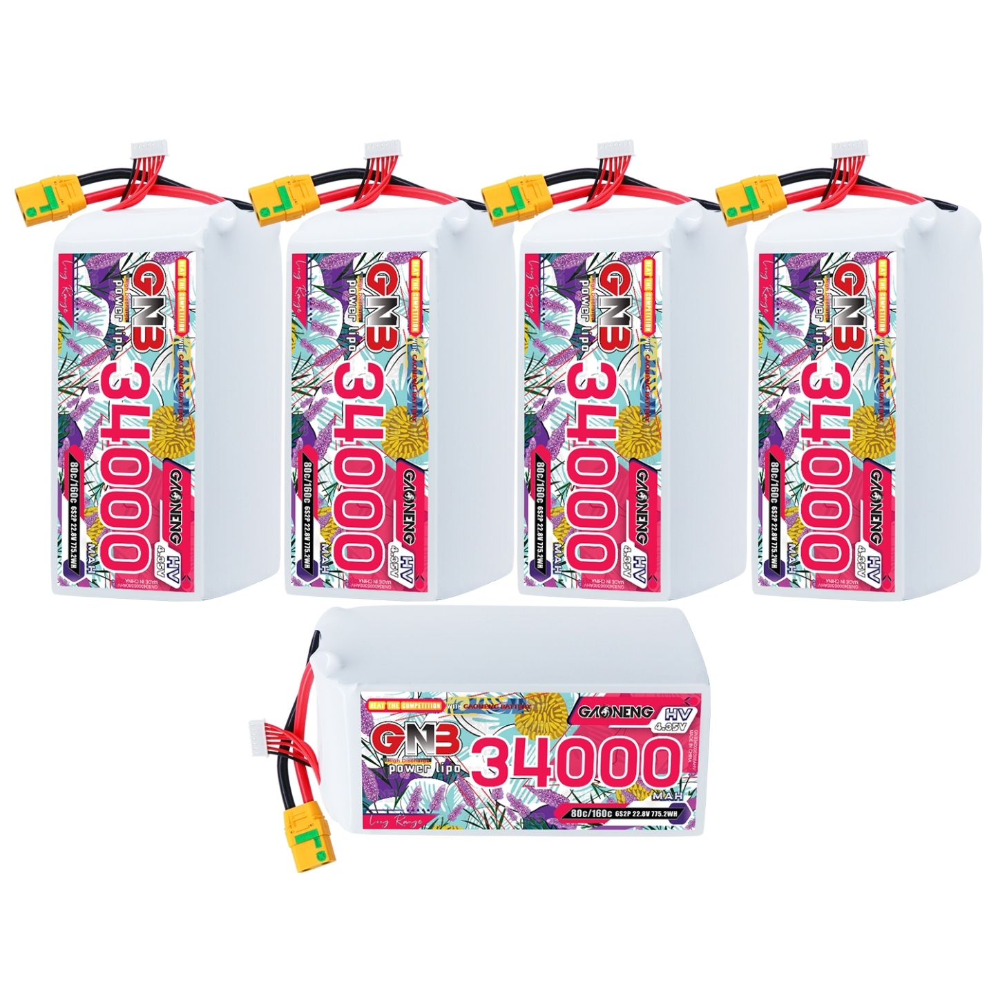 GAONENG GNB 6S 22.8V HV 34000mAh 80C RC LiPo Battery XT90S