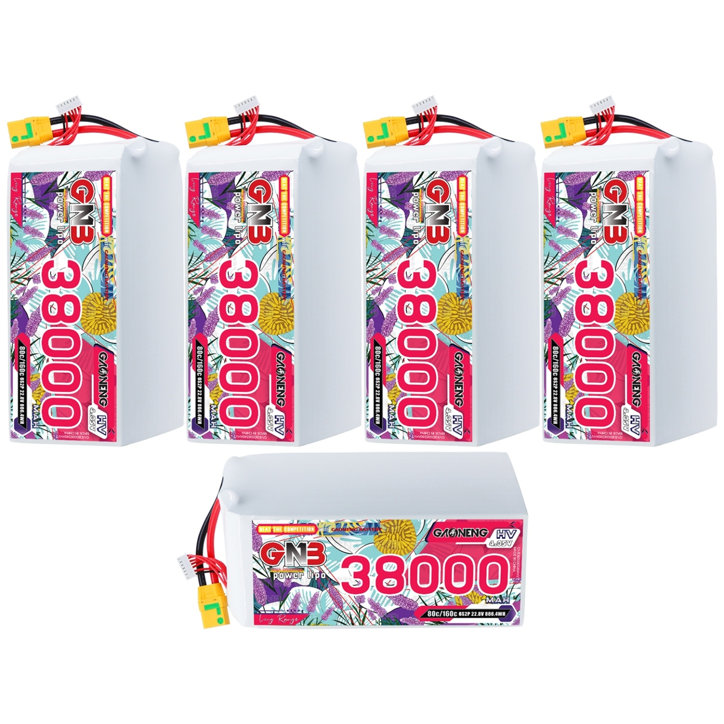 GAONENG GNB 6S 22.8V HV 38000mAh 80C RC LiPo Battery XT90S