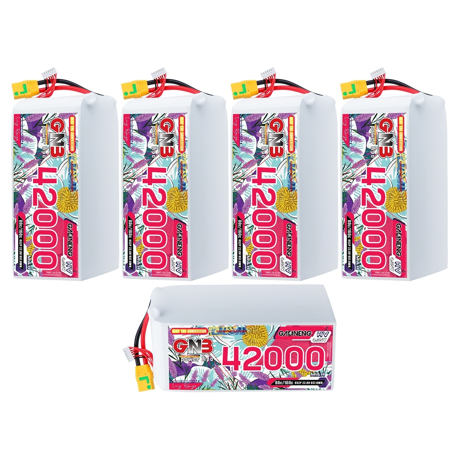 GAONENG GNB 6S 22.8V HV 42000mAh 80C RC LiPo Battery XT90S
