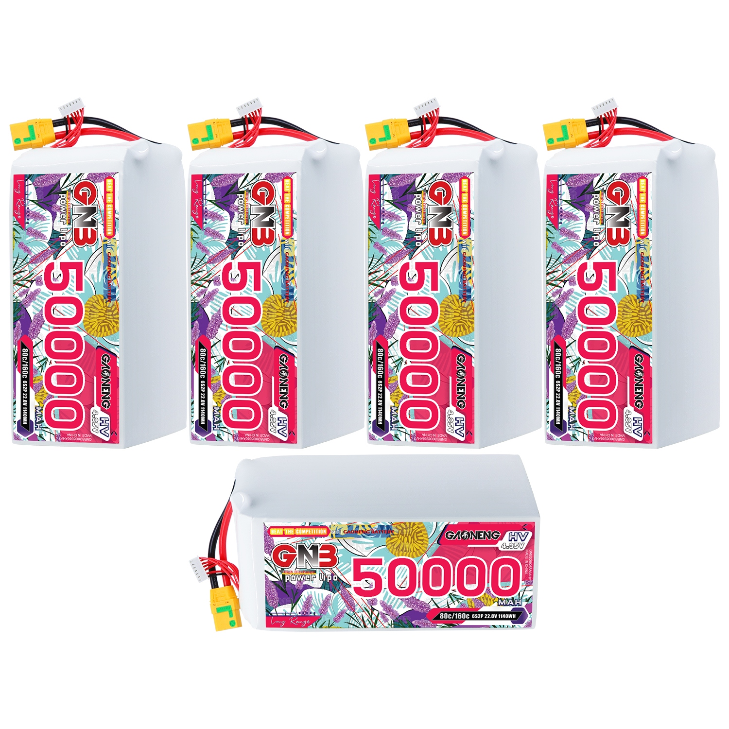 GAONENG GNB 6S 22.8V HV 50000mAh 80C RC LiPo Battery XT90S