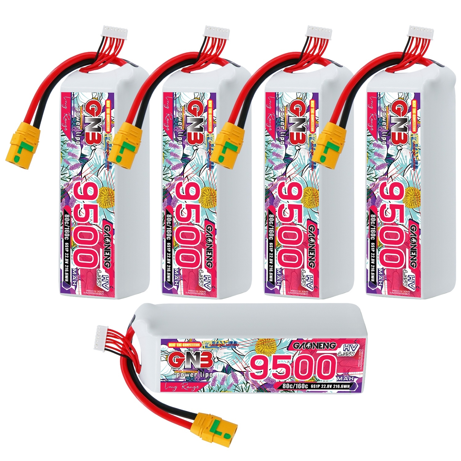 GAONENG GNB HV 6S 22.8V 9500mAh 80C LiPo Battery XT90S