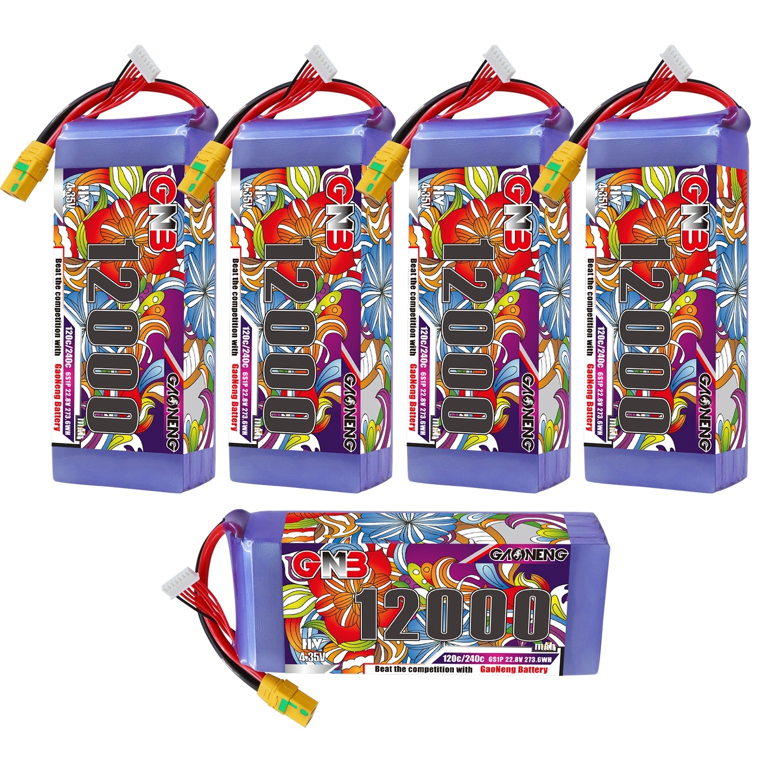 GAONENG GNB 6S 22.8V HV 12000mAh 120C RC LiPo Battery XT90S