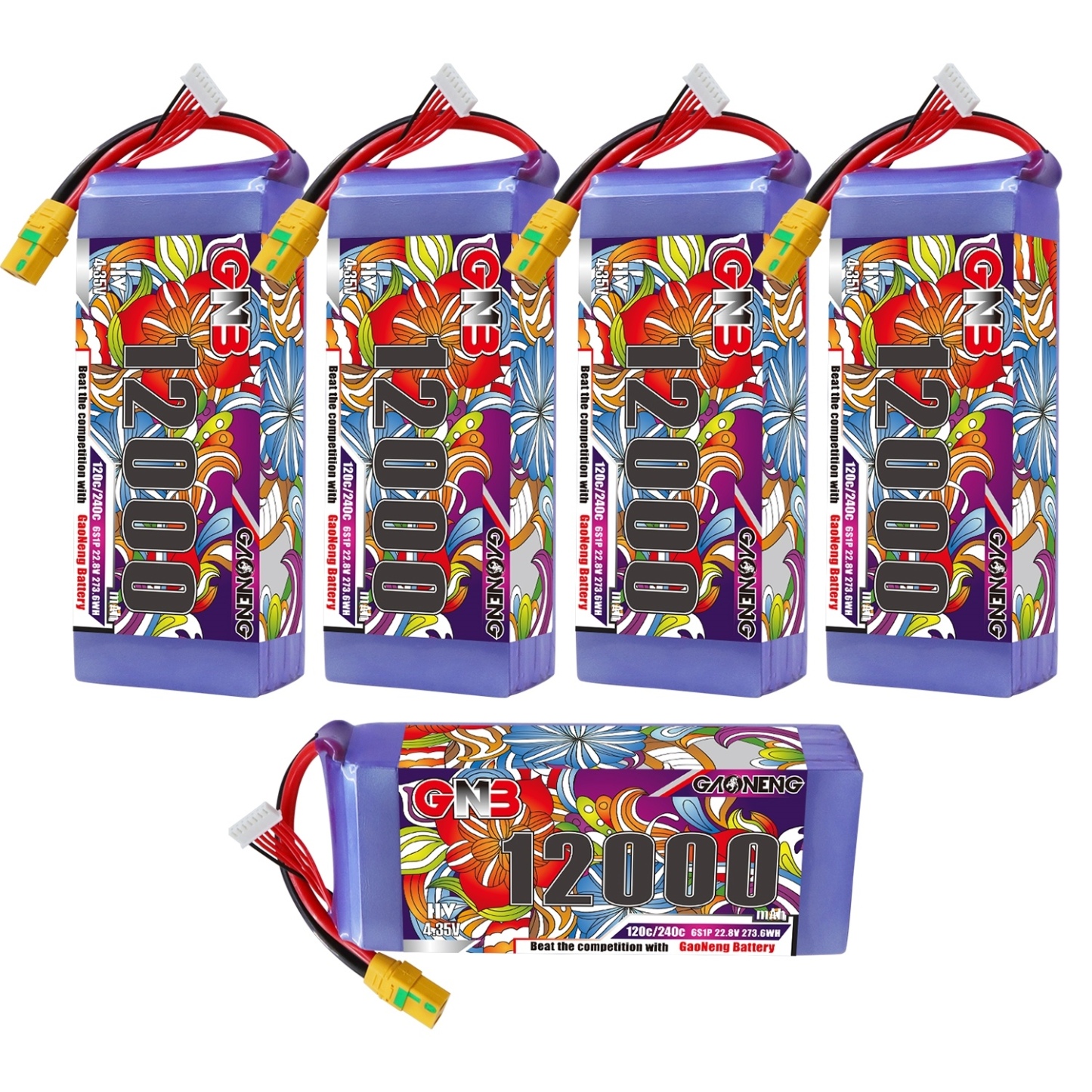 GAONENG GNB 6S 22.8V HV 12000mAh 120C RC LiPo Battery XT90S