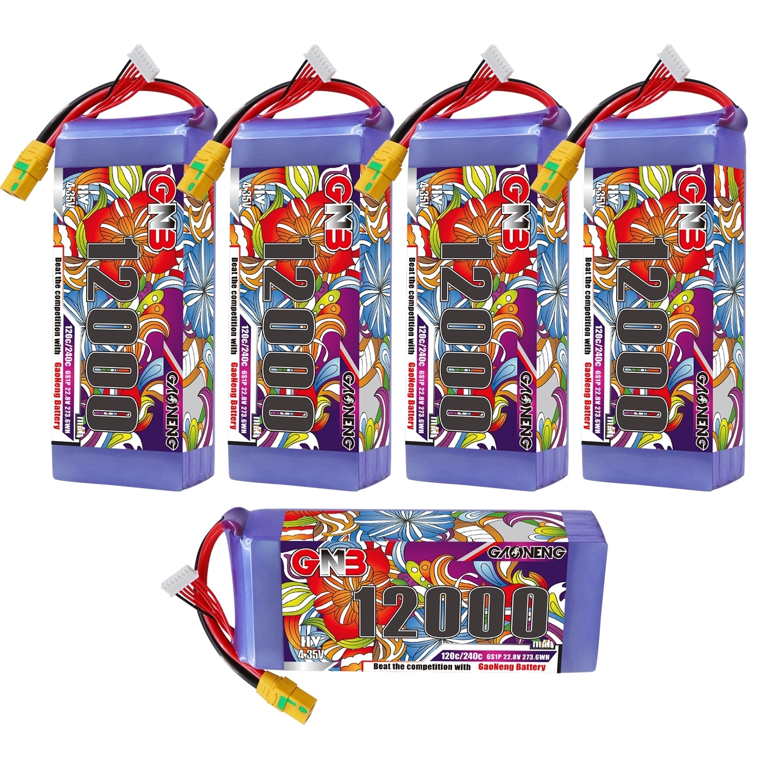 GAONENG GNB 6S 22.8V HV 12000mAh 120C RC LiPo Battery XT90S